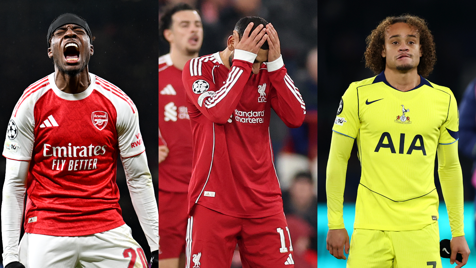 Champions League: Arsenal imperious, but Spurs and Liverpool lose again - Premier League
