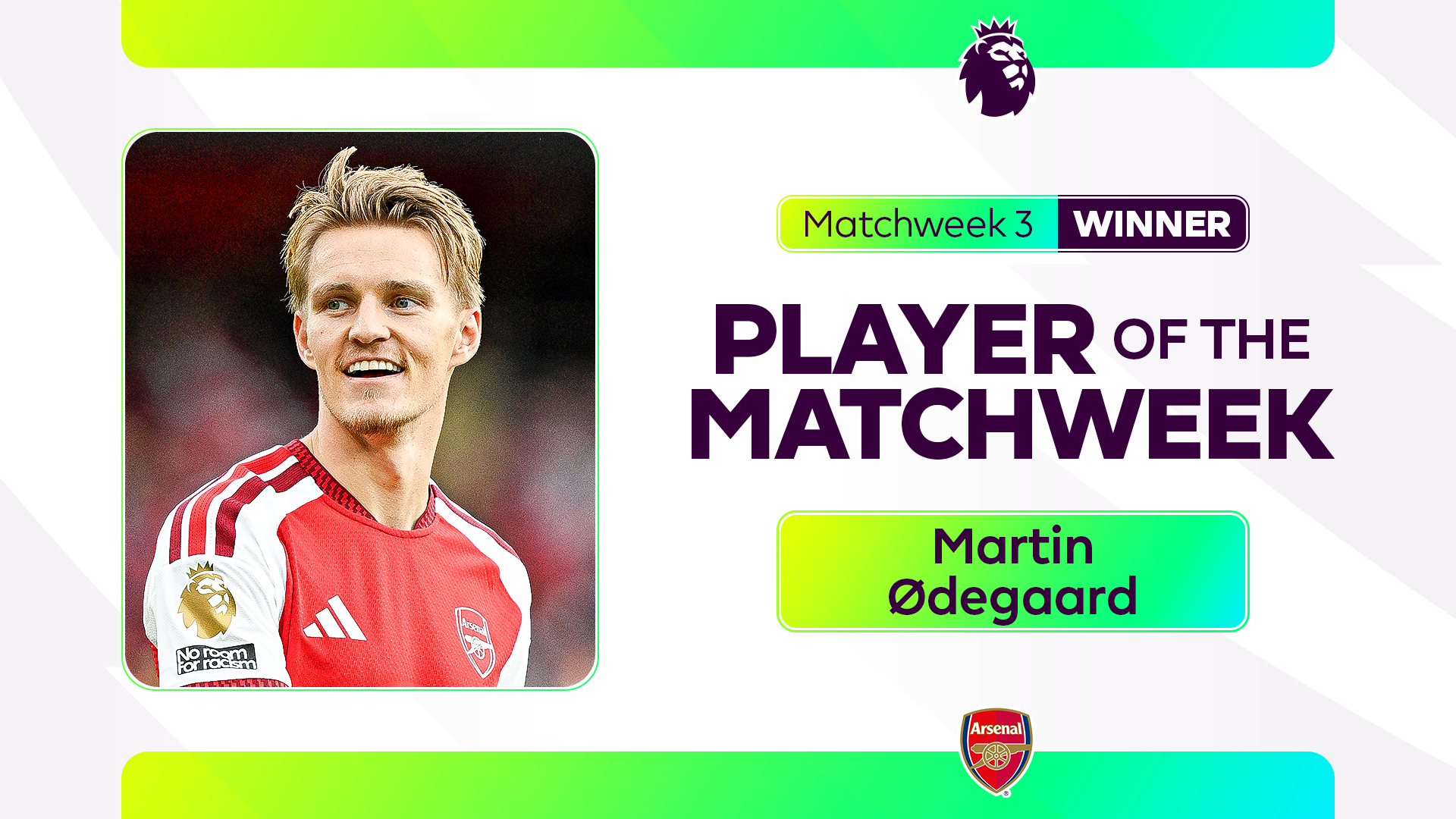 Arsenal s Martin Odegaard Voted Player Of The Matchweek